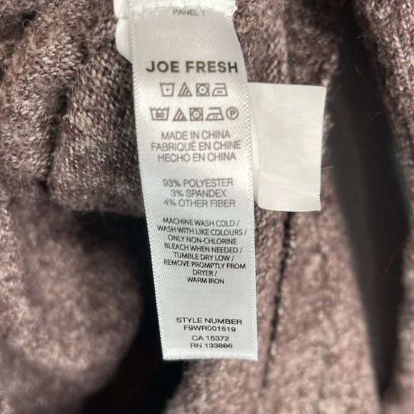 JOE FRESH Active Side Slit Knit Sweater Maroon  Brown Marled Crewneck Stretch M - Picture 9 of 11